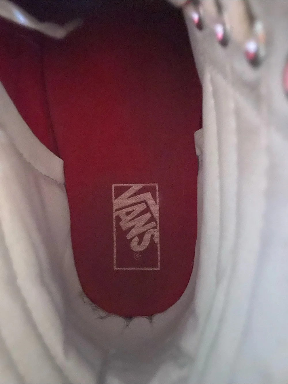 Vans Red High-Top Canvas Sneakers with White Laces